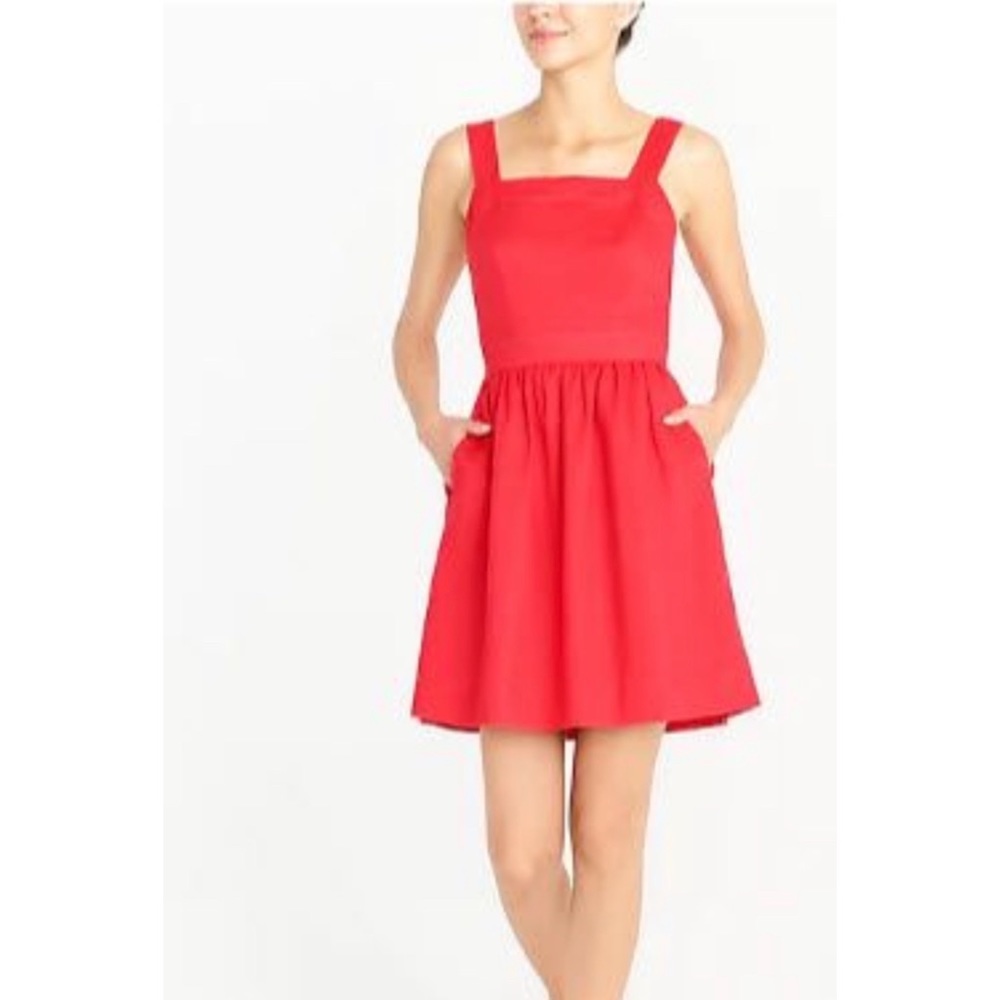 HP!! 🎉🎉 EUC J. Crew Factory Red Apron Style Dress. Size S.